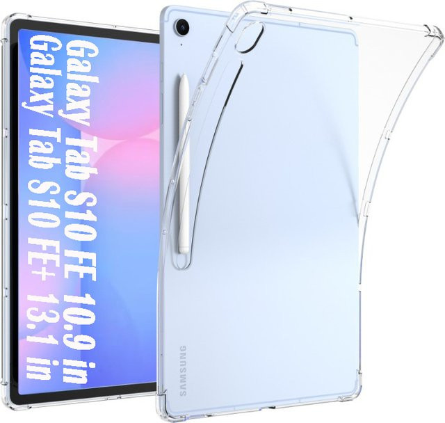 Transparente Schutzhülle für Samsung Galaxy Tab S10 FE 10,9 Zoll (2025) und Tab S10 FE Plus 12,4 Zoll mit Airbag-Schutz aus TPU - Bild 1