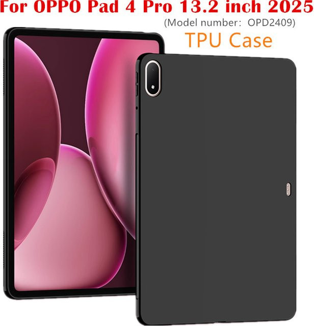 Silikon Schutzhülle für OPPO Pad 4 Pro 13,2 Zoll 2025, TPU Anti-Drop Soft Shell Case in Schwarz - Bild 1