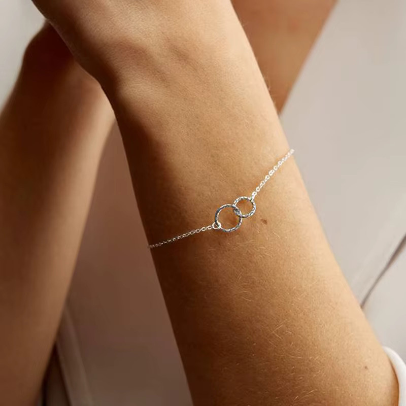 St.delan Armband, 316L Edelstahl, Doppel-Interlocking-Kreis, Damen - Bild 2