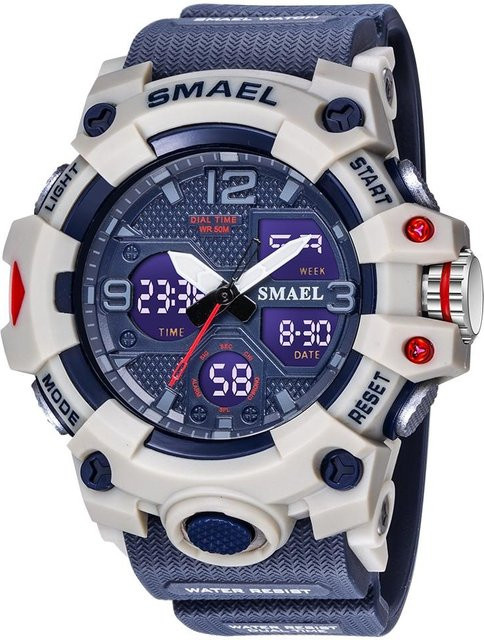 SMAEL Digitaluhr, Quarz, Kunststoff, Blau, Herren, 55 mm, 5 ATM - Bild 1