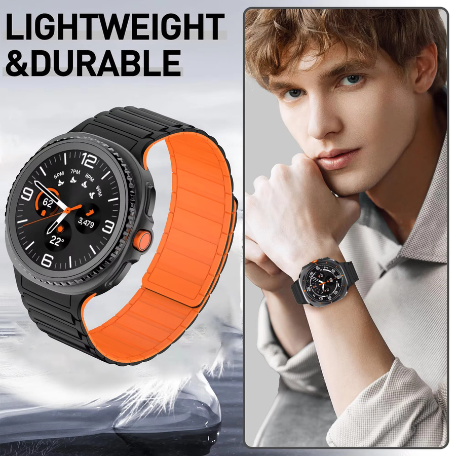 Uhrenarmband Silikon, Magnetisch, Schwarz, Unisex - Bild 3