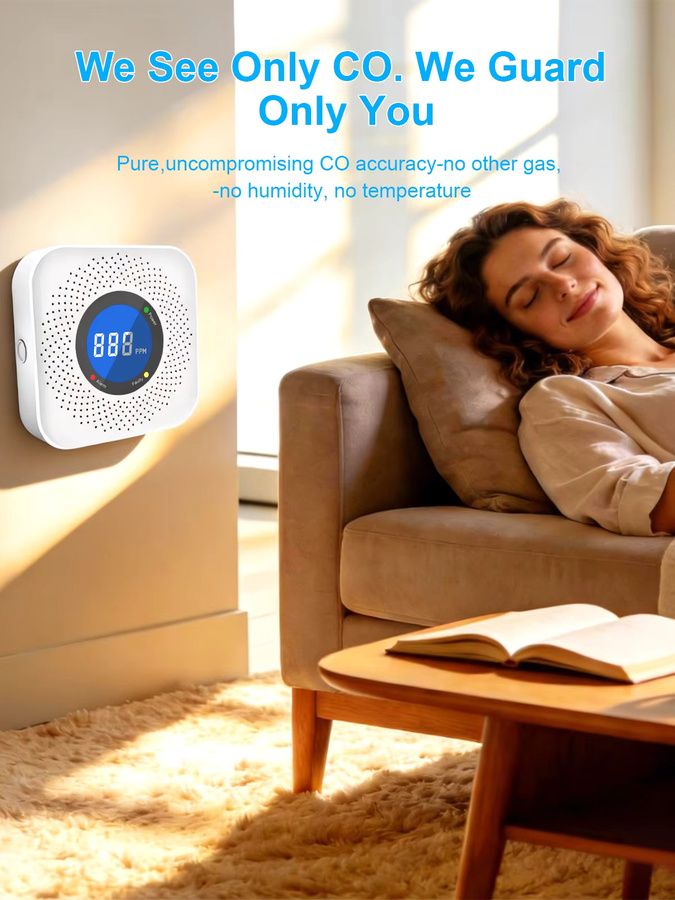 PGST Kohlenmonoxid-Alarm mit LCD-Display und 85 dB Warnfunktion in Weiß - Bild 2