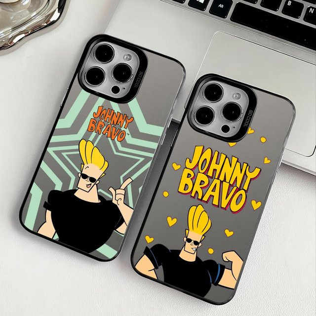 Handyhülle im Anime Johnny Bravo Design mit Matt Laser Metallic Aurora Effekt für iPhone 17 16 15 14 13 12 11 Pro Max Air, Mehrfarbig - Bild 1