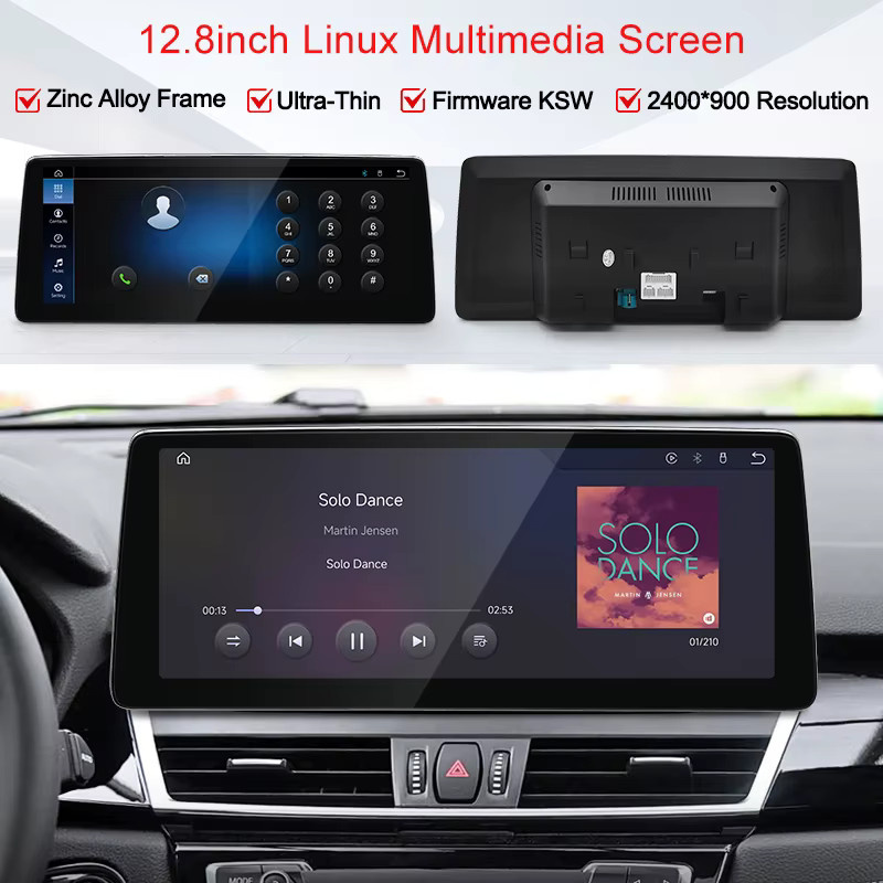 STWEI Slim-Screen Linux-System KSW Auto-Player mit 12,8 Zoll Display und 2400x900 Auflösung für BMW 2er F45 F46 in Schwarz mit kabellosem CarPlay - Bild 2