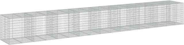 vidaXL Gabione mit Deckel aus verzinktem Eisen in Silber, B/T/H: 950 x 100 x 100 cm - Bild 1