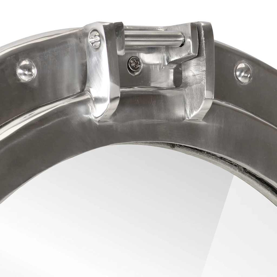 vidaXL Bullaugen-Spiegel für die Wandmontage in Silber, rund, Durchmesser: 23 cm, aus Aluminium und Glas - Bild 3