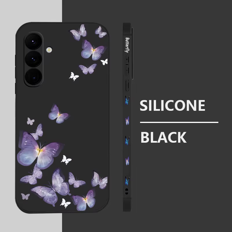 Lila Schmetterling Lanyard Handyhülle aus weichem TPU für Samsung Galaxy S26 S25 S24 S23 Ultra S23 FE A57 A17 A55 A56 A37 A26 A15 A16 5G - Bild 4