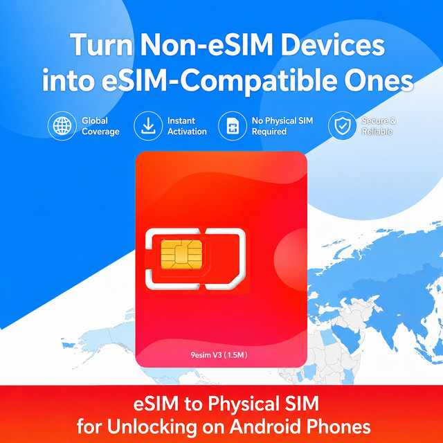 9esim V3 Physische eSIM-Schreibkarte in Rot für entsperrte Mobiltelefone mit unbegrenztem Profildownload und STK-Menü-Kompatibilität - Bild 1