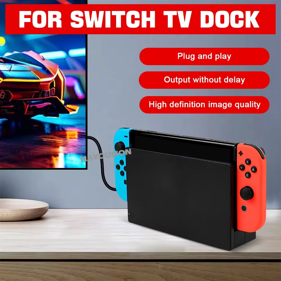 Hayoumon 2in1 Dockingstation für Nintendo Switch mit HDMI-Kompatibilität und AC-Adapter Netzteil in Schwarz - Bild 3