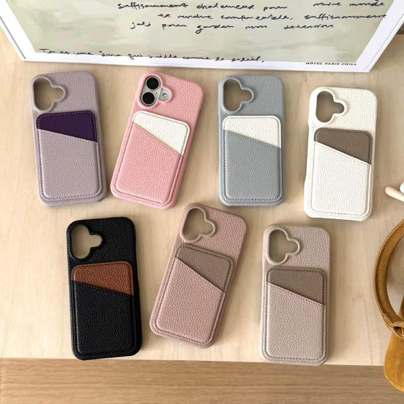 RUWANHU Leder-Handyhülle mit Kartenfach für iPhone 16 Pro Max, 15, 14, 13, 12, 11 und Mini in Beige - Bild 4