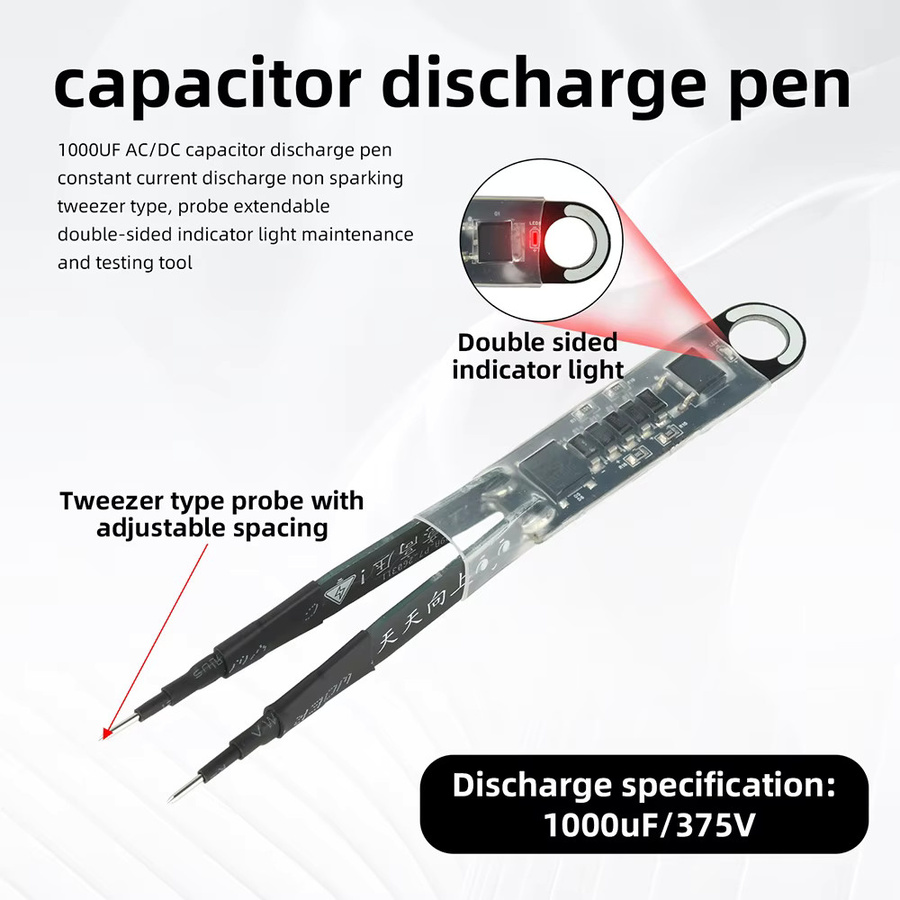 Aideepen 1000UF Kondensator-Entladestift mit AC/DC Konstantstrom-Entladung und doppelseitigem Indikator - Bild 2