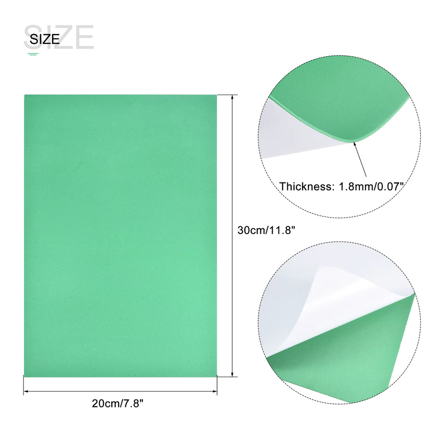UXCELL Selbstklebende EVA-Schaumstoffplatten in Bunt für Basteln und DIY, Dicke: 1,8 mm, Maße: 20 x 30 cm - Bild 2