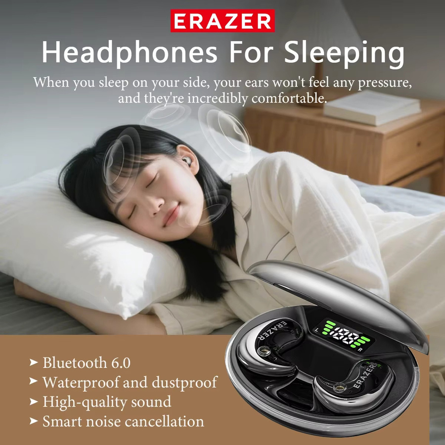 ERAZER XF58 Bluetooth V6.0 TWS In-Ear Kopfhörer mit AI Translator und Ultra-dünnem Design in Schwarz oder Grau - Bild 2