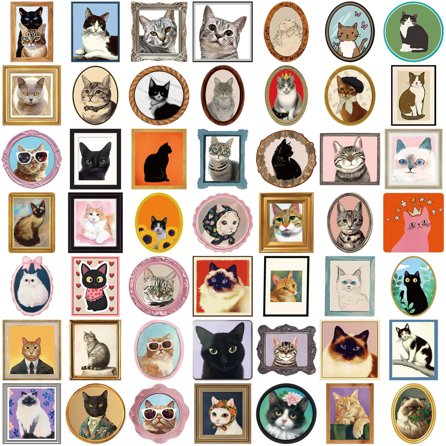 50 Stück Süße Katze Graffiti Aufkleber in Multicolour für DIY Dekoration von Handytaschen, Notebooks und Scrapbooks - Bild 2