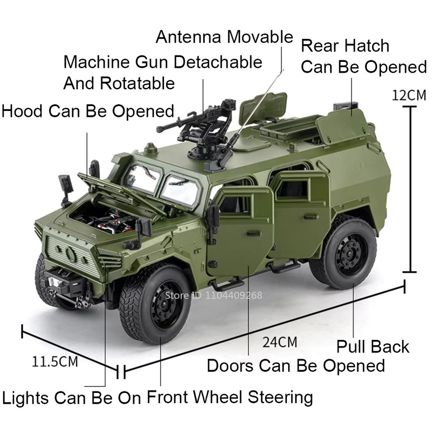 MAKEDA Dongfeng Mengshi Automodell, 1:18, Militärische Geländefahrzeuge, Metall, Gummi - Bild 4