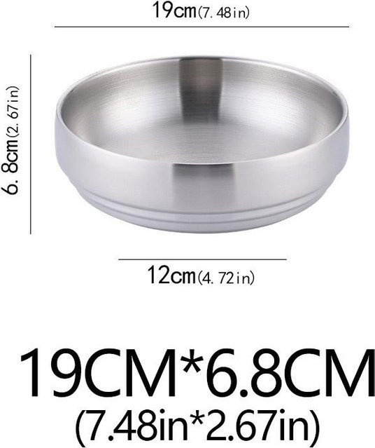 Doppelschichtige Salat- und Suppenschüssel aus Edelstahl 304 im koreanischen Stil von Yiran Furniture, Gold/Silber - Bild 1