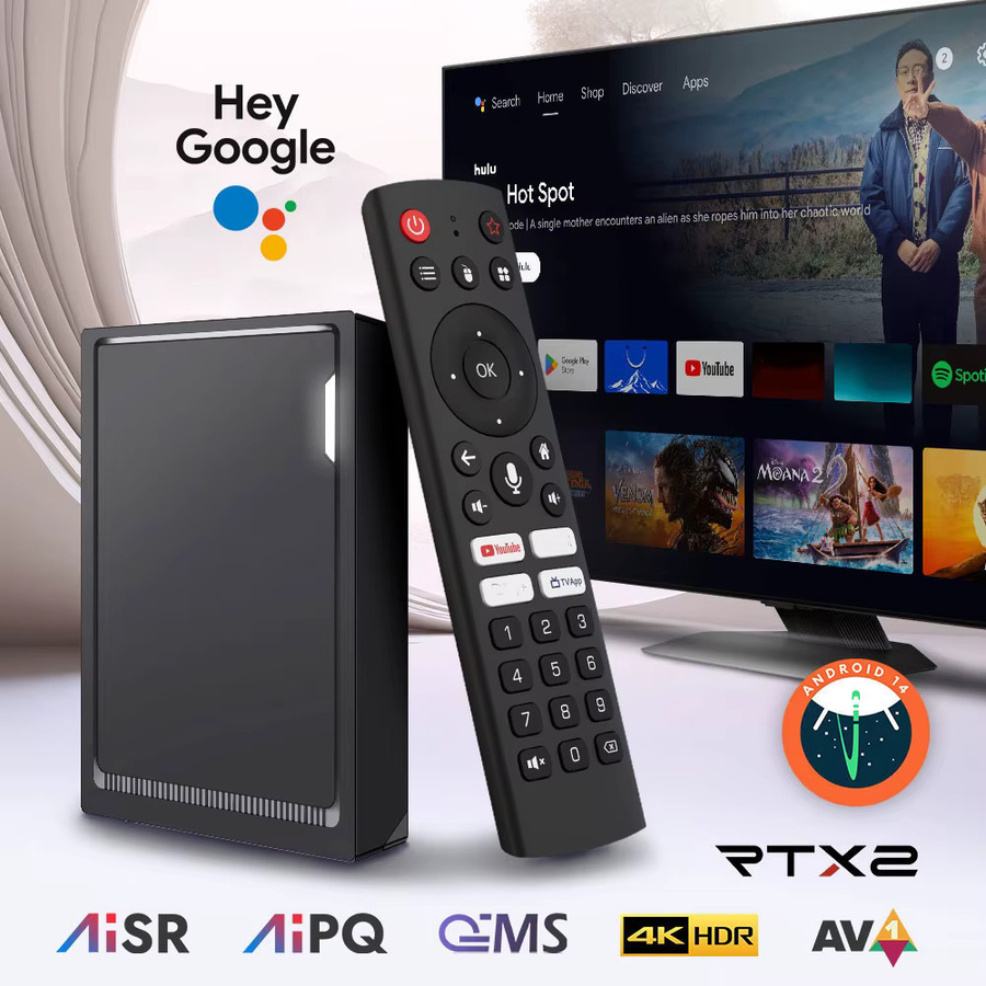 VONTAR RT-X2 Android 14 TV-Box Media Streamer mit 4GB RAM und 32GB/64GB Speicher, Black, unterstützt AI-PQ, AI-SR, 1000M Wifi5 und Bluetooth - Bild 2