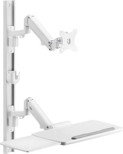 SpeaKa Professional SP-MM-960 Monitor-Wandhalterung mit Tastaturablage, Weiß, für 43,2 cm bis 109,2 cm Monitore - Bild 1