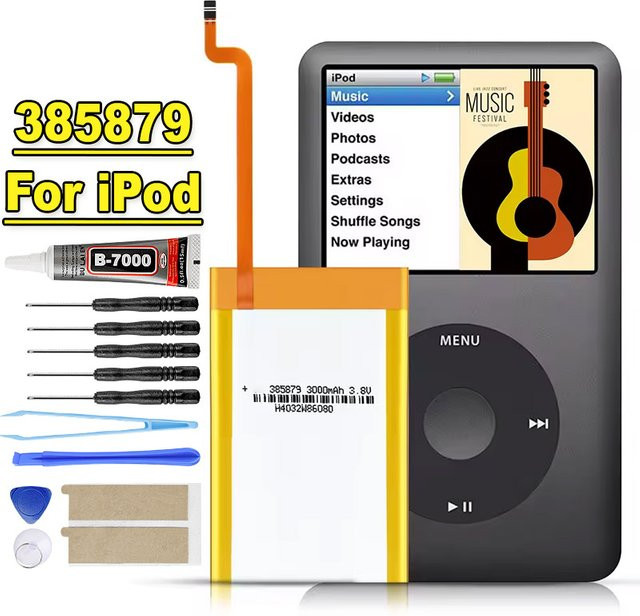XDOU 3000mAh SSD HD Upgrade-Akku für iPod 5. Generation Video, 6. Generation Classic und 7. Generation - Bild 1