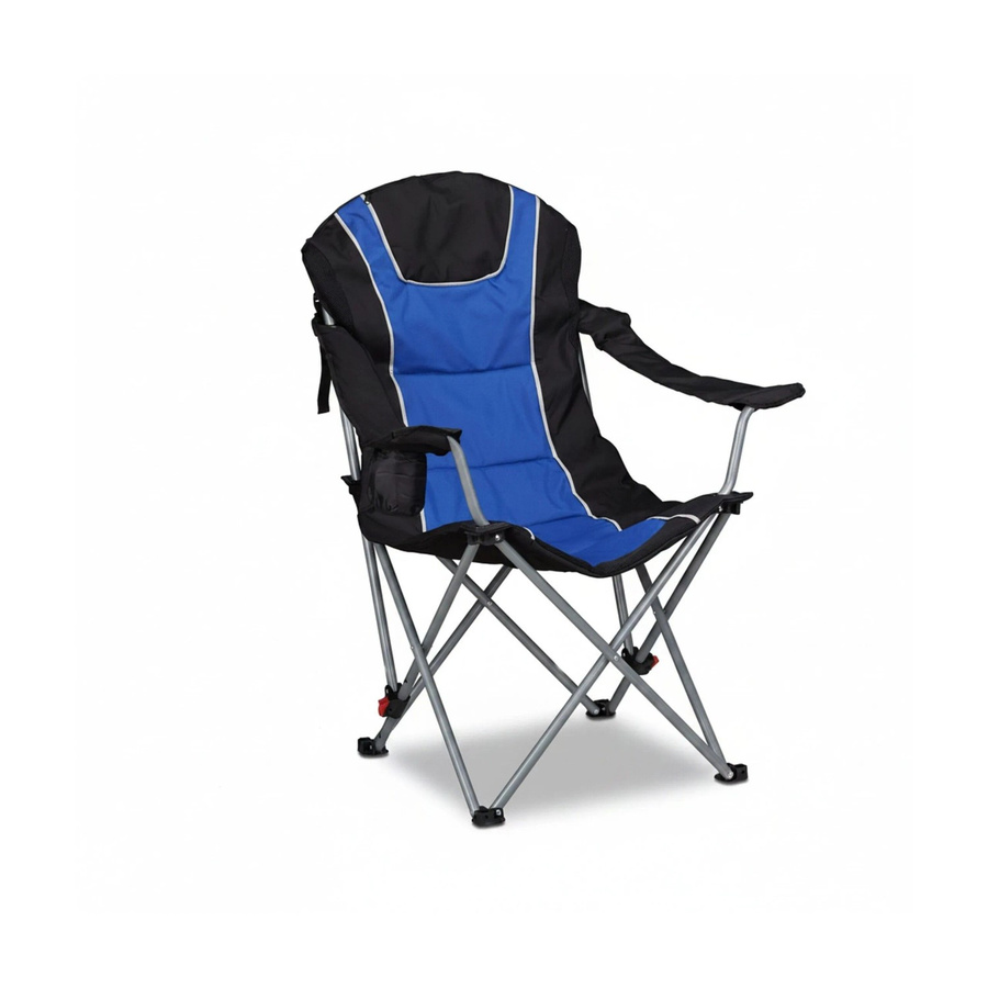 Relaxdays Campingstuhl aus Stahl in Blau mit Polsterung und Armlehnen, H x B x T: 108 x 90 x 72 cm - Bild 2