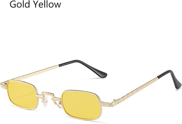 Dote Sonnenbrille, Rechteckig, Metall, Vollrand, Damen, Gray, Gold - Bild 1