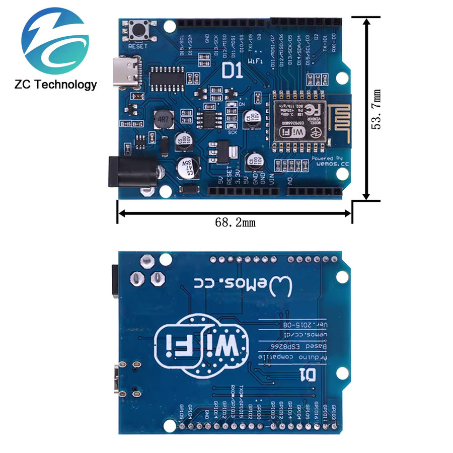 WeMos D1 R2 ESP-12E WiFi Entwicklung Board für Arduino, kompatibel mit der IDE, Blau - Bild 2
