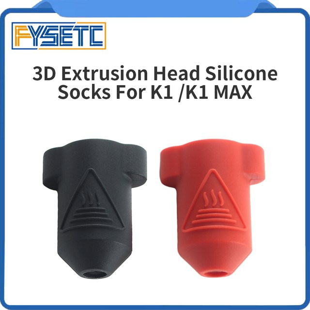 Creality K1 und K1 Max Silikon Socken Schwarz Rot zur Wärmedämmung für den Keramik Heizblock - Bild 1