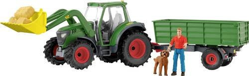 Schleich Farm World Traktor mit Anhänger Spielfahrzeug