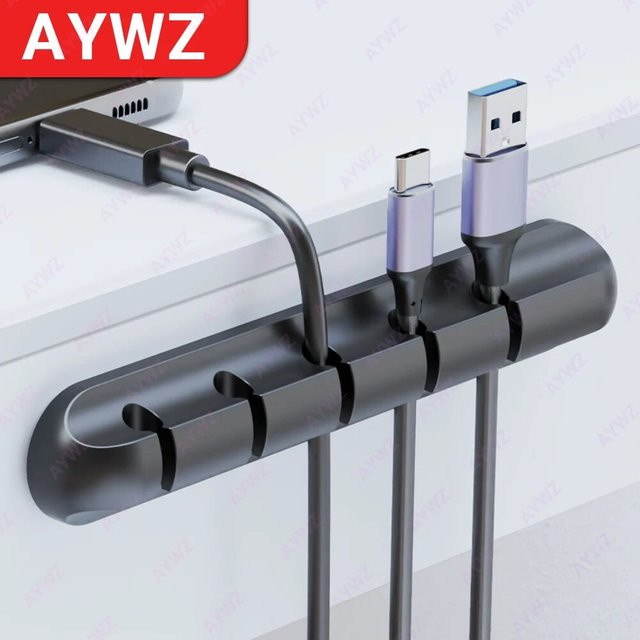 Selbstklebende Kabelhalter-Clips in Schwarz für dein Kabelmanagement am Schreibtisch, Nachttisch oder für USB- und Netzkabel - Bild 1