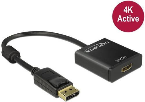 Delock DisplayPort auf HDMI Adapterkabel für 4K UHD, Schwarz, 0,20 m - Bild 1