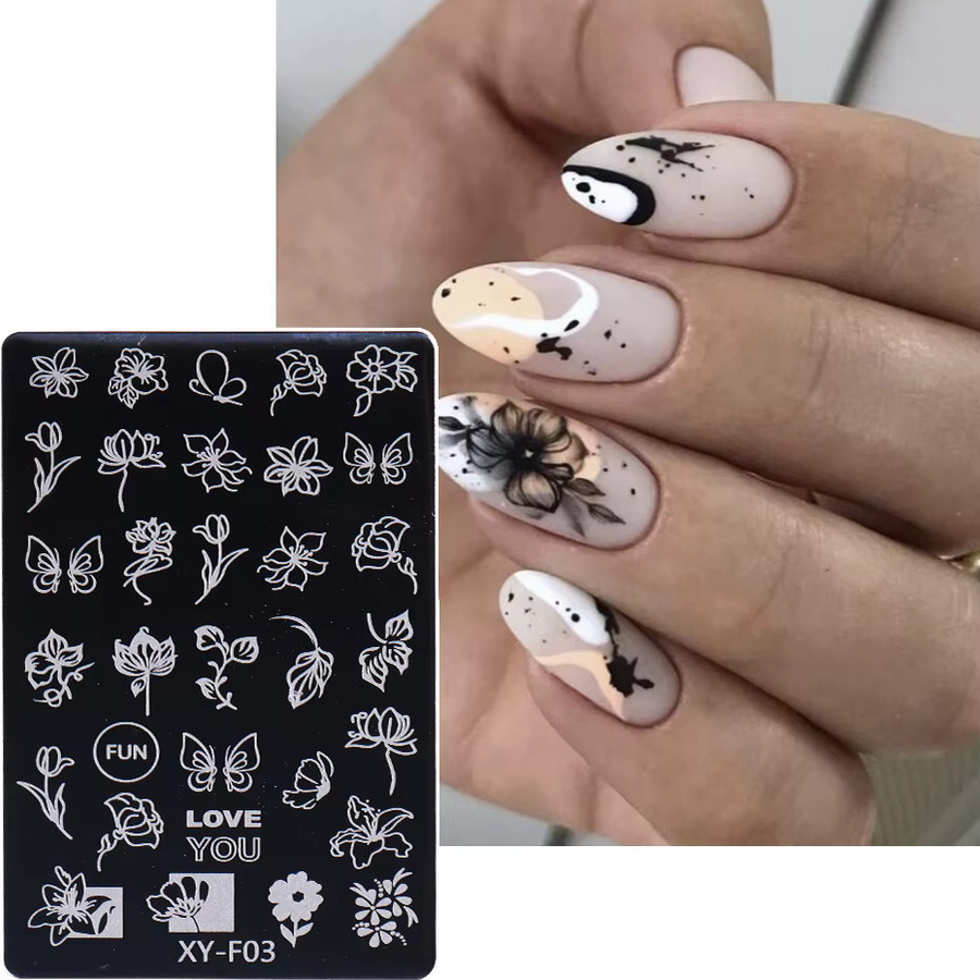 SWEET TREND Nagelstempel Set, 5 Teile, Floral und Schmetterling - Bild 4