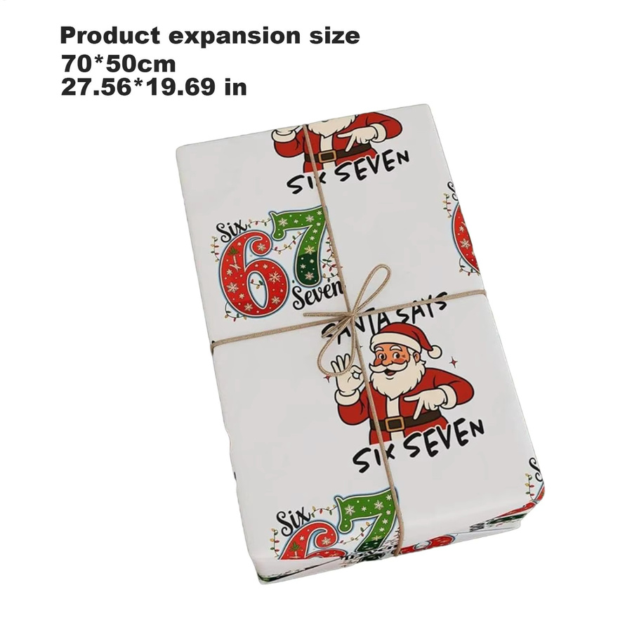 Bunte Weihnachts-Geschenkpapierbögen mit lustigem Weihnachtsmann Motiv für Weihnachten, Silvester und Partys - Bild 5