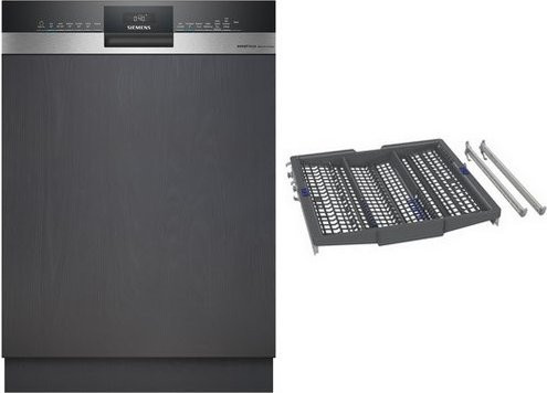Siemens SN53ESS3BD Teilintegrierter Einbau-Geschirrspüler 60 cm in Silber und Anthrazit bestehend aus SN53ES02BD und SZ36DX04 aus gebürstetem Stahl - Bild 1