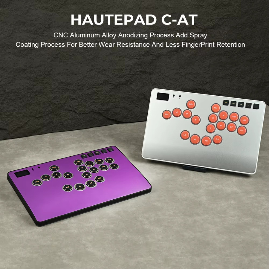 Haute42 C-AT Magnetischer Hebelloser Arcade-Stick aus CNC-Aluminiumlegierung für PC und PlayStation in Lila - Bild 5