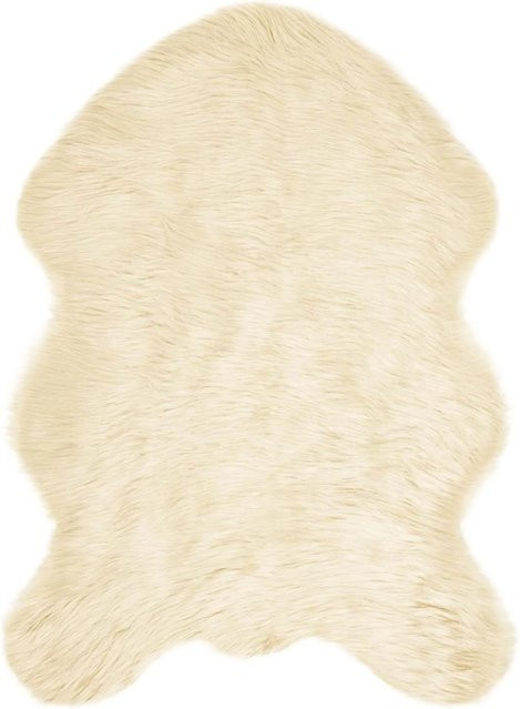 vidaXL Kunstschaffell Teppich Tafalla in Creme/Beige aus Polyester, B/T: 60 x 90 cm - Bild 1