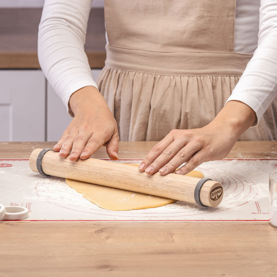 Dr. Oetker Rollholz mit Distanzringen, 5-teiliges Set, grau-weiß, verstellbar und spülmaschinenfest - Bild 2