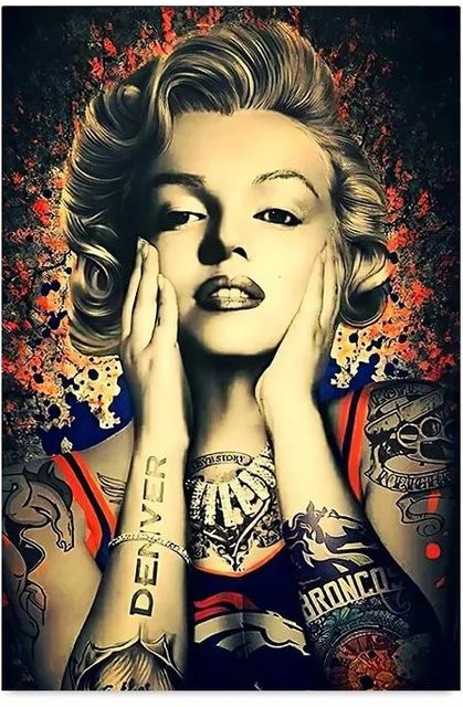 Niveous Art Museum Leinwandgemälde Marilyn Monroe Porträt Wandkunst Mehrfarbig B: 40 cm, H: 50 cm - Bild 1