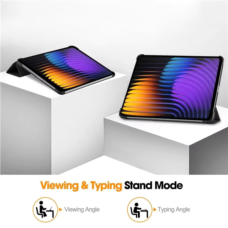 Smart Case für Xiaomi Pad 7 Pro 11,2 Zoll aus PU Leder mit Tri-Folding Ständer und magnetischer Abdeckung in Blau oder Schwarz - Bild 3