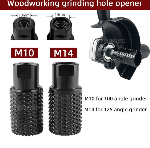 FENNEC Winkelschleifer Aufsatz Set M10/M14 mit rotierendem Schleifkopf als Holzlochöffner zum Schnitzen, Polieren, Gravieren und Entgraten für Metall und Holz - Bild 1