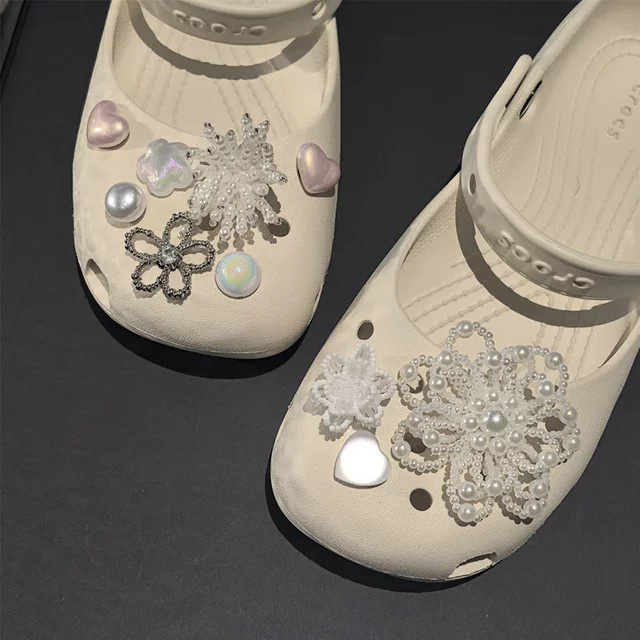 SMATLELF Schuhcharms-Set, Herzförmig, Perlenblumen - Bild 1