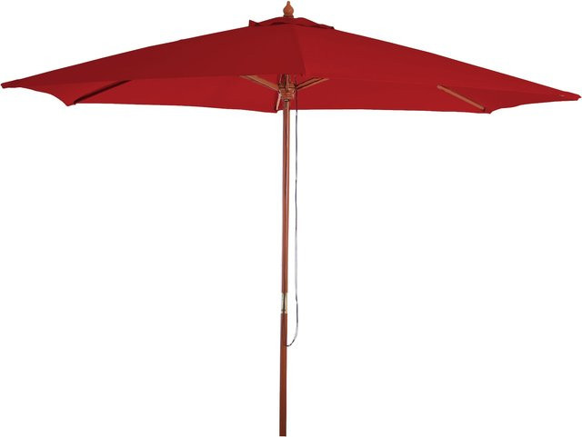 MCW Sonnenschirm Lissabon aus Holz und Polyester in Bordeaux mit einem Durchmesser von 3 m - Bild 1