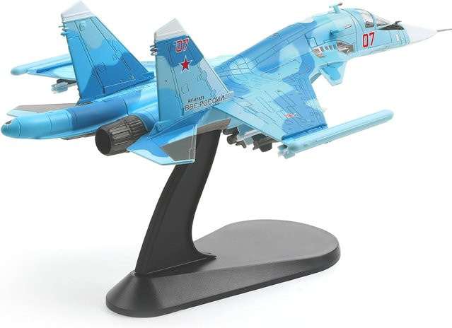 NUOTIE Sukhoi SU-34 Flanker, Flugzeugmodellbausatz, 1/100, Metall, Blau - Bild 1