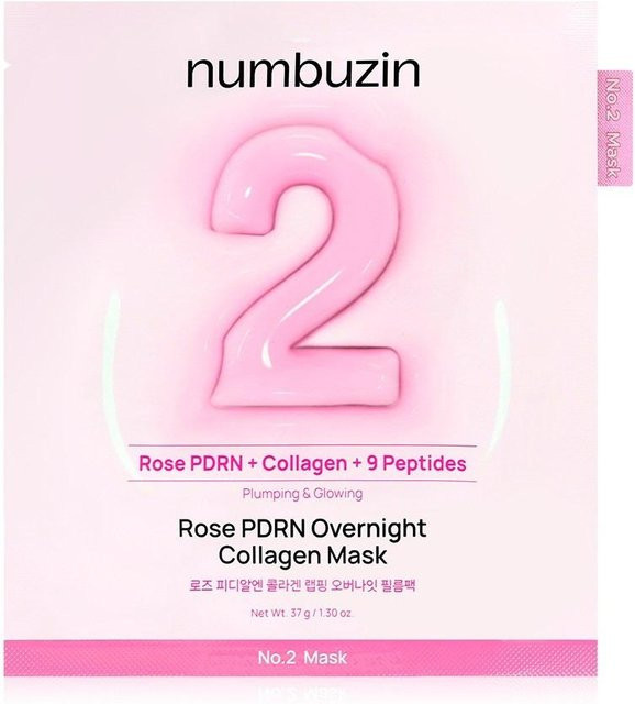 numbuzin Nr. 2 Rose PDRN Kollagen Filmmaske, 37g - Bild 1