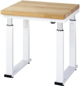 STIER Elektrisch höhenverstellbare Werkbank Premium aus Stahl und Holz, B/T/H: 75,0 x 70,0 x 74,0-114,0 cm - Bild 1