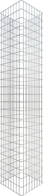 Gabiona Gabionensäule eckig, silberfarben, H x B x T: 230 x 42 x 42 cm, Maschenweite 5 x 10 cm - Bild 1