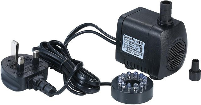 KONNWEI LED-Licht-Tauchpumpe in Schwarz mit 800 l/h für Aquarium, Teich, Pool und Wasserbrunnen - Bild 1