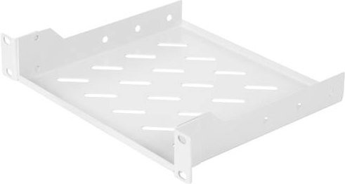 Digitus 10 Zoll Netzwerkschrank-Geräteboden mit Lüftungsschlitzen und Perforation, grau oder weiß - Bild 1