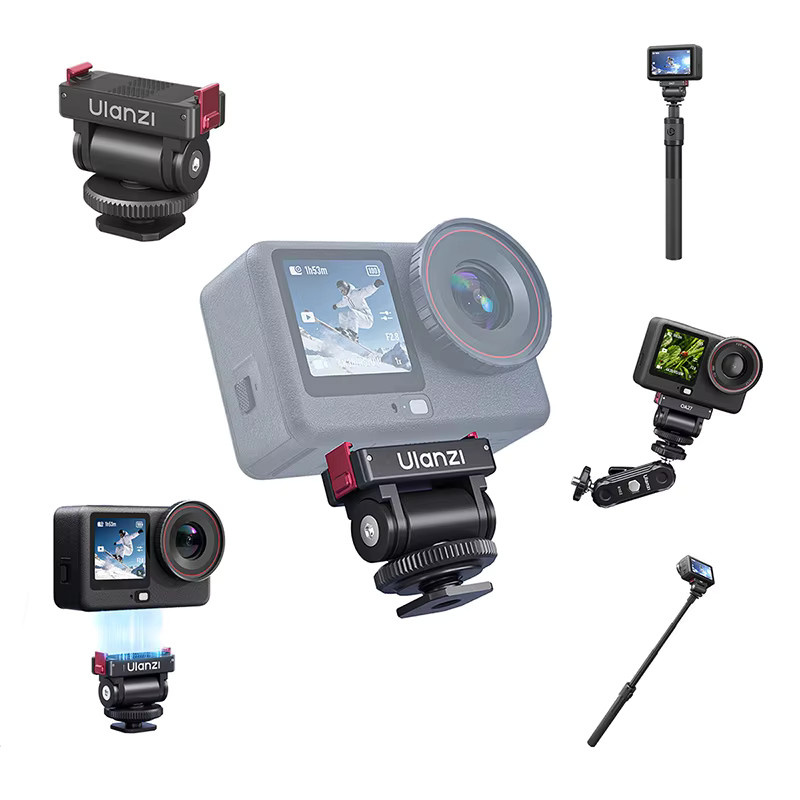 Ulanzi OA27 Schnellwechsel-Kaltplattenhalterung für DJI Action 6 und Nano, Magnetischer Adapter mit 1/4-Zoll-Schraube und 180 Grad Neigungsverstellung, Schwarz - Bild 5