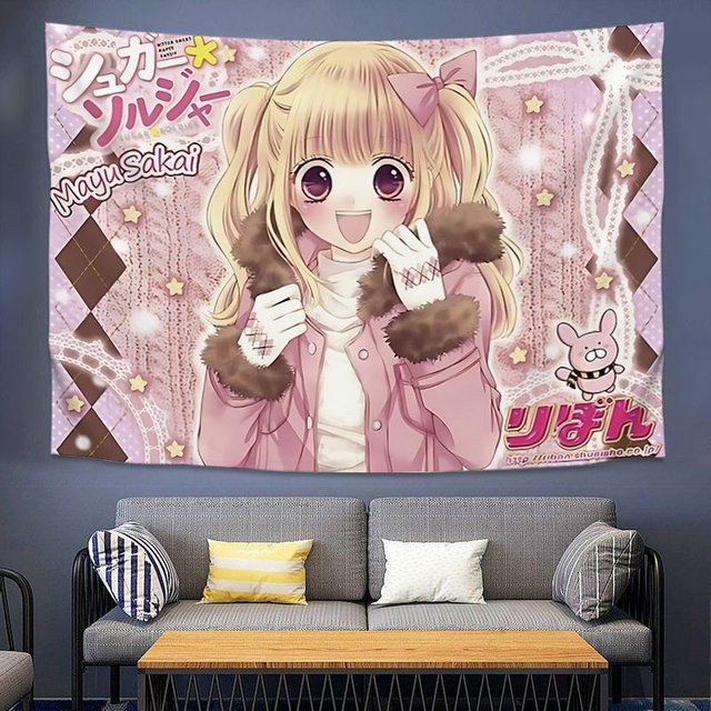 VIKAMA Harajuku Anime Wandteppich aus Polyester, ästhetischer Wandbehang in Multicolour, B: 60 cm, H: 40 cm - Bild 1