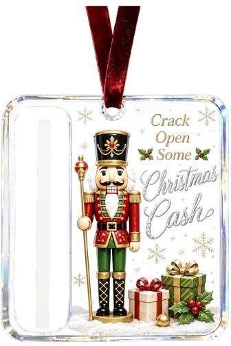 Personalisierter Acryl-Geldclip von Aunel als Weihnachtsanhänger im Nutcracker-Design, Mehrfarbig - Bild 1